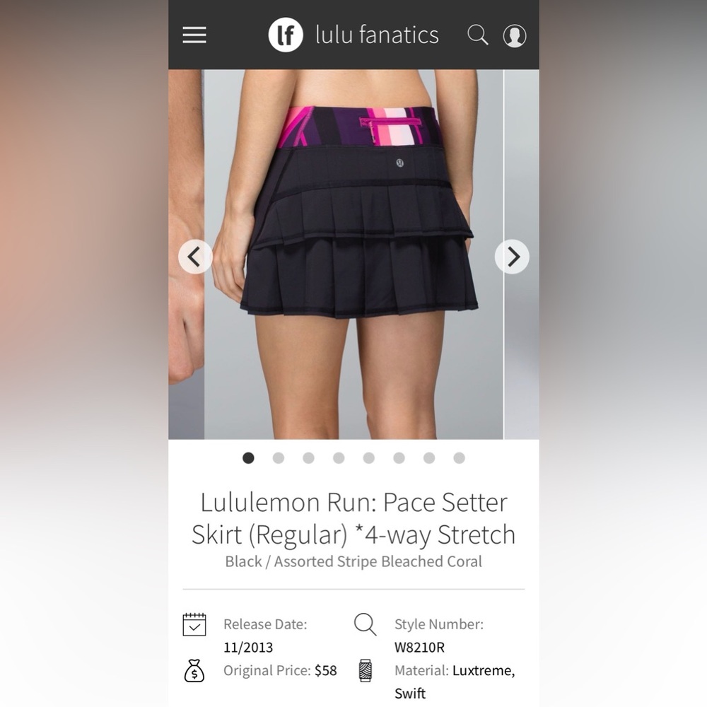 Fanatics Black and Pink Athletic Skort
